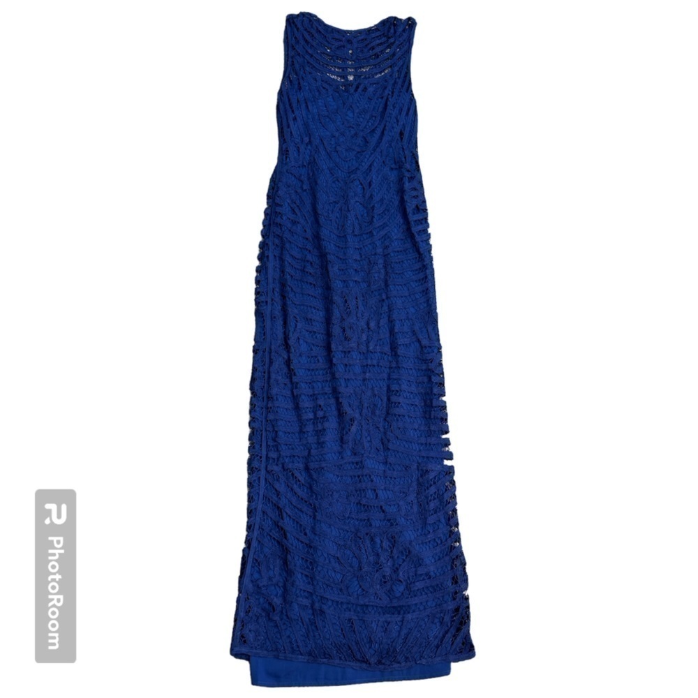 Lauren Ralph Lauren Blue Lace Overlay Dress Size 8 Women